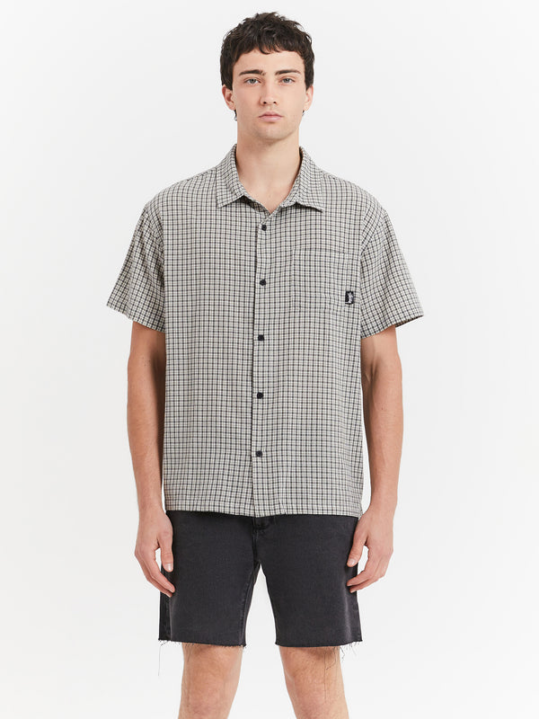 Kemp Check Shirt in Slate Blue Glue Store