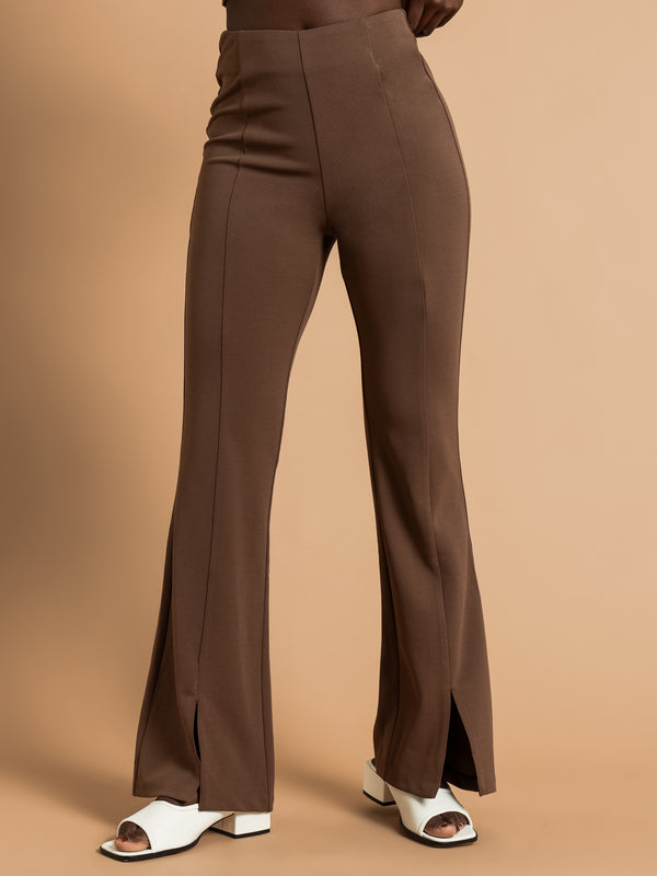 Naomi Crepe Pants in Chocolate