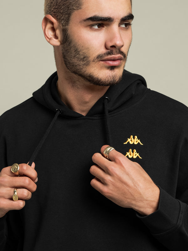 Black and gold kappa 2025 hoodie