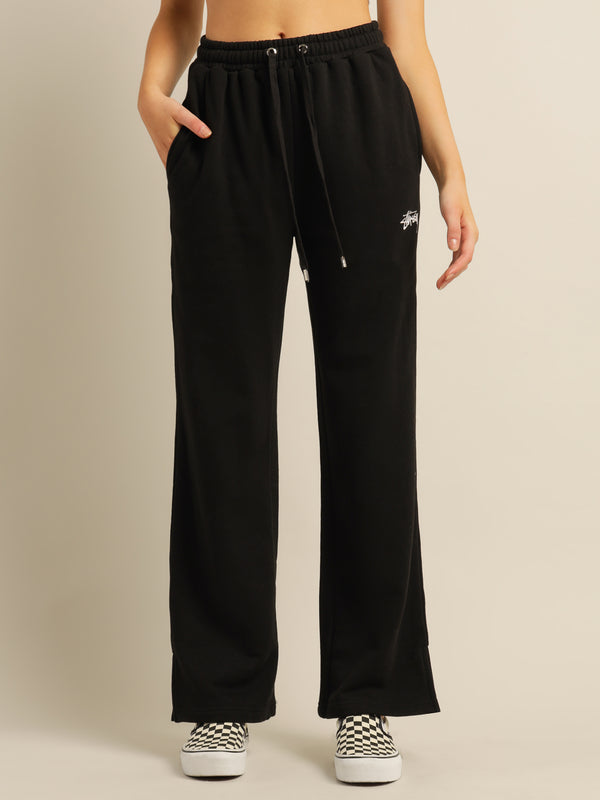 Stock Wide Leg Trackpants in Black - Glue Store