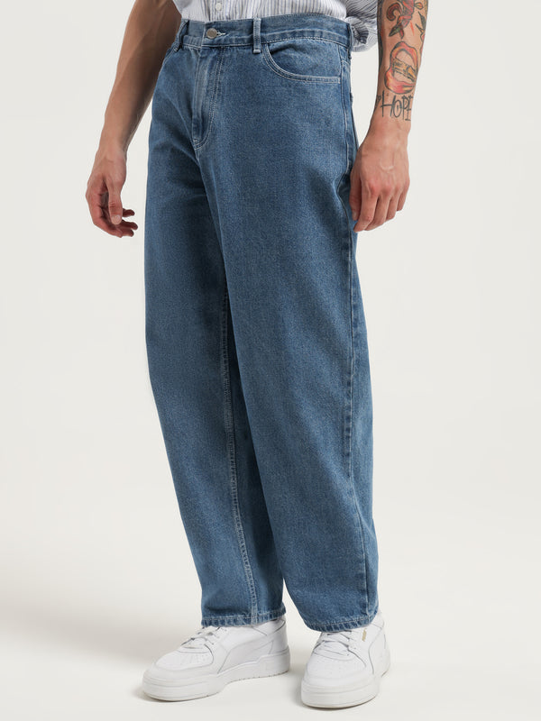 Stussy Big Ol Jeans in Mid Blue - Glue Store