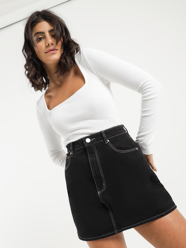 Maddy denim best sale mini skirt