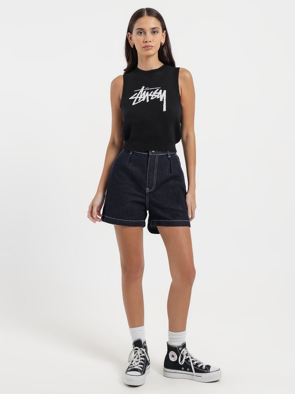 Stussy Designs Loose Knit Vest in White - Glue Store