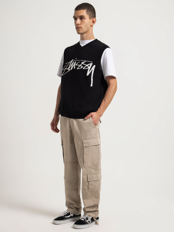 Smooth Stock Knit Vest in Black - Glue Store