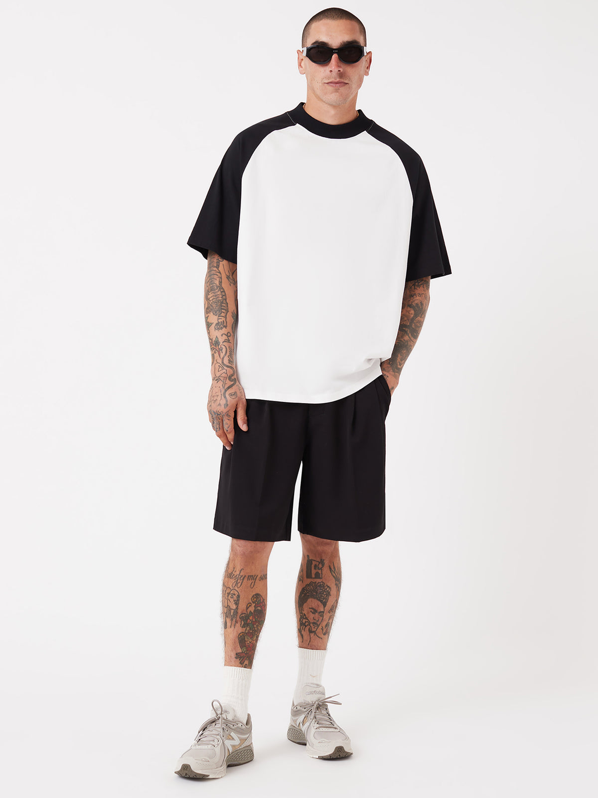 Zanerobe Lounge Raglan Tee | Vintage White/Black