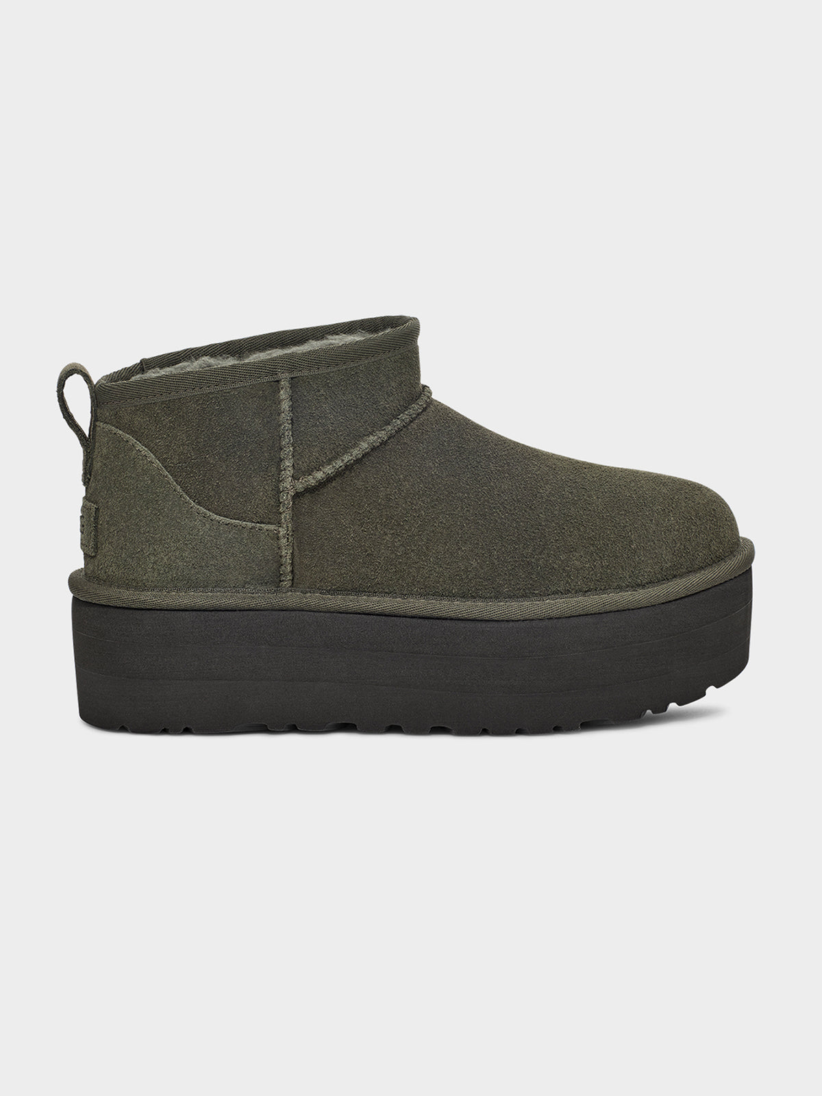 Ugg Womens Classic Ultra Mini Platform Boots in Dark Green | Dark Green