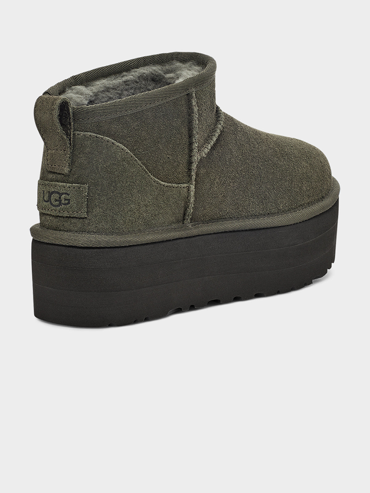 Ugg Womens Classic Ultra Mini Platform Boots in Dark Green | Dark Green