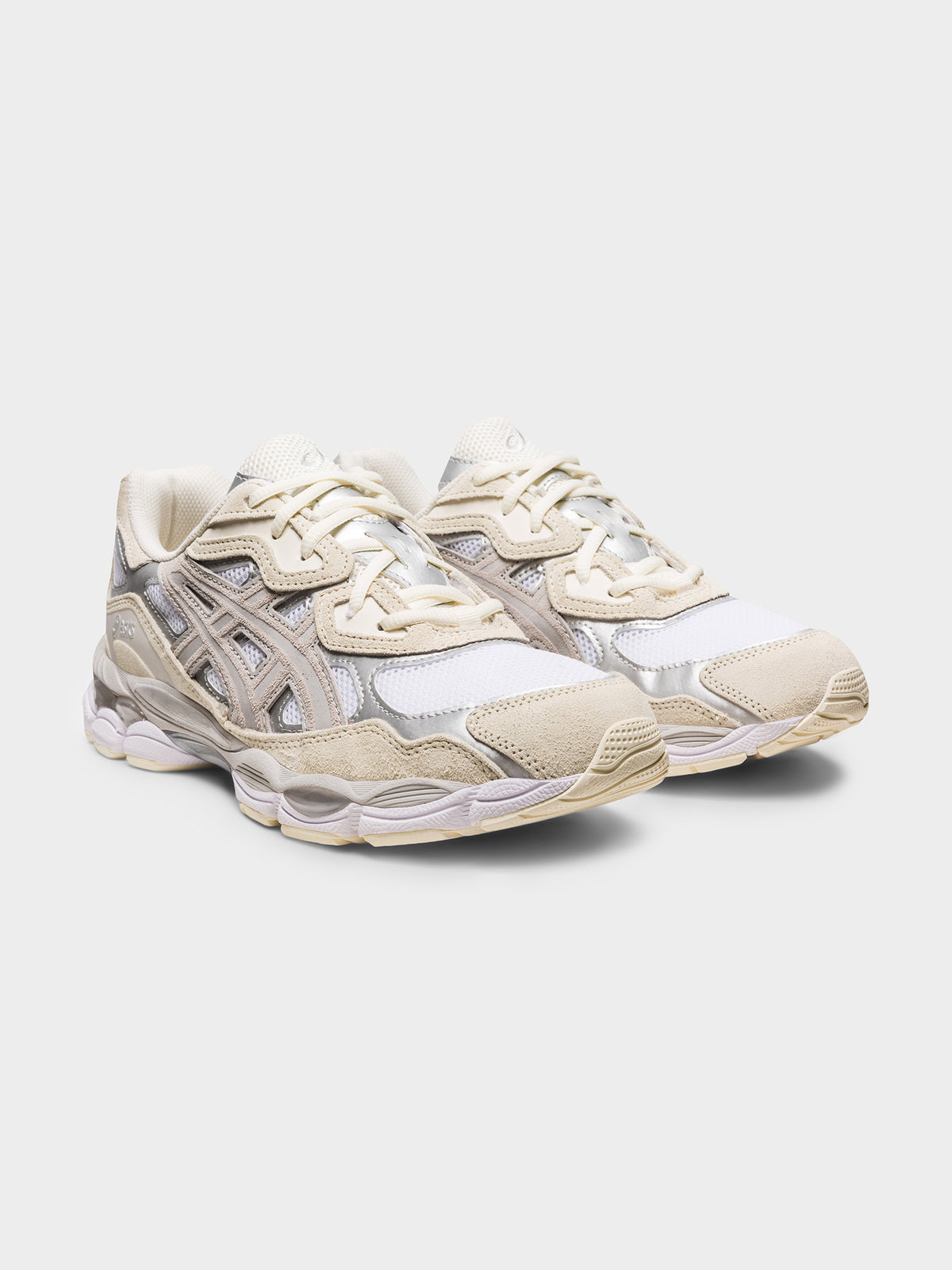 Asics Mens GEL-Nyc Sneakers in White & Oyster | White/Oyst