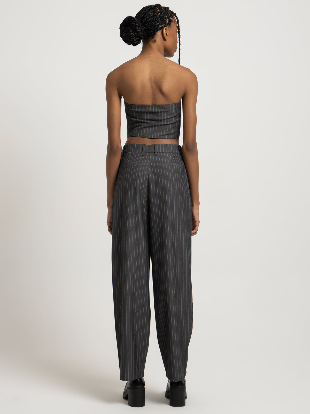 Beyond Her Skye Bodice in Grey Pinstripe | Grey Pinstripe