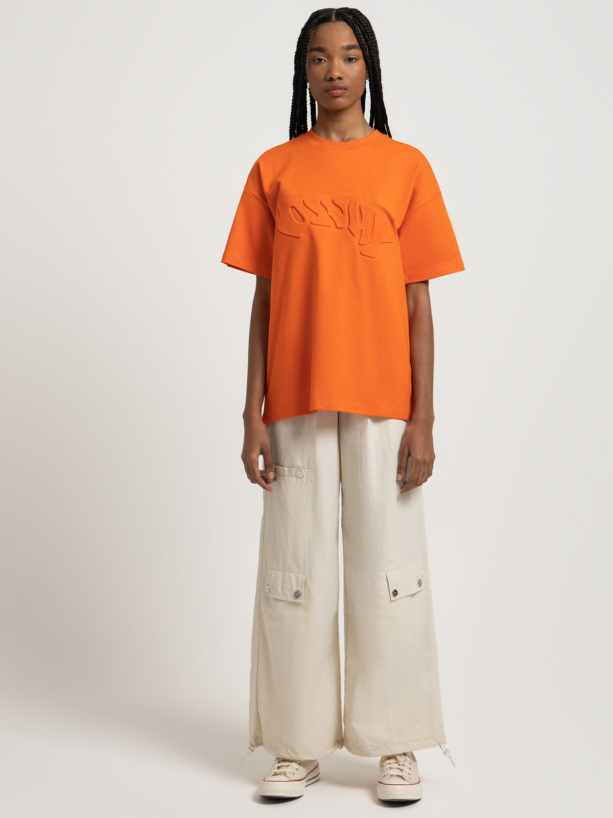 OWWY Embossed Owwy T-Shirt in Pepper Orange | Pepper