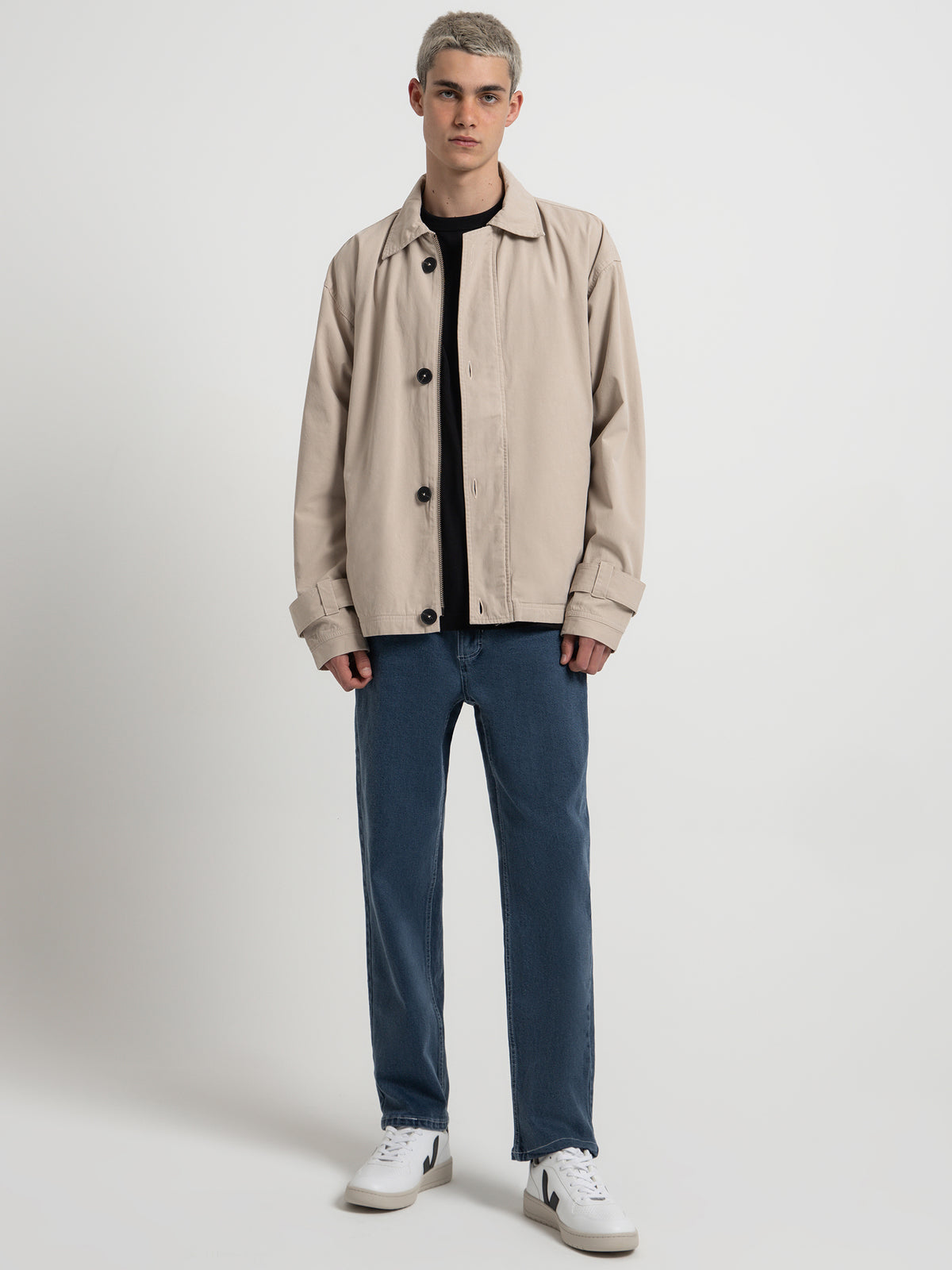 Article One Harlow Zip Jacket in Stone | Stone