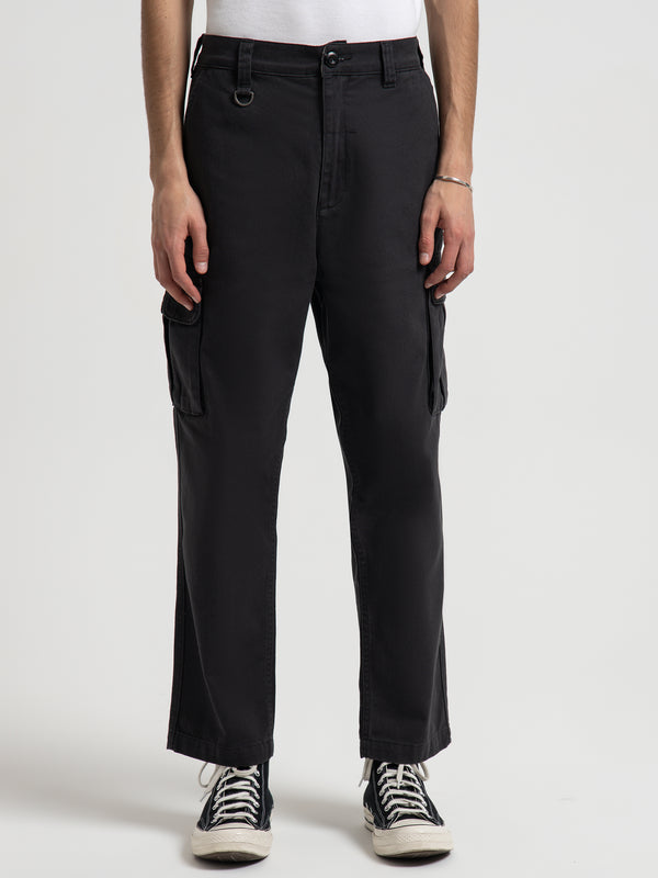 Thrills Hard Yakka Slacker Cargo Pants in Charcoal | Glue Store