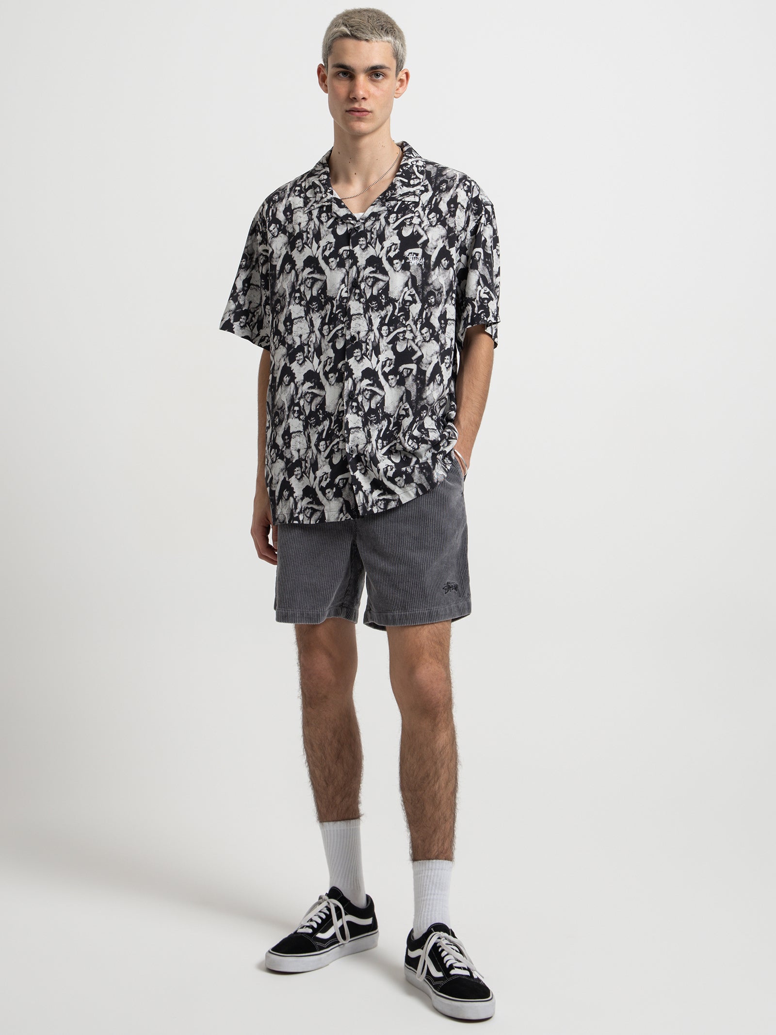 Wide Wale Cord Shorts in Charcoal