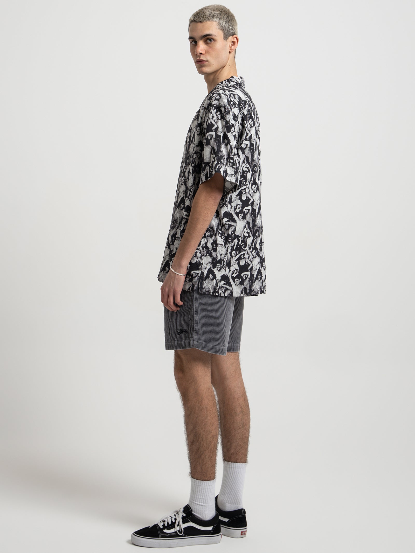 Wide Wale Cord Shorts in Charcoal