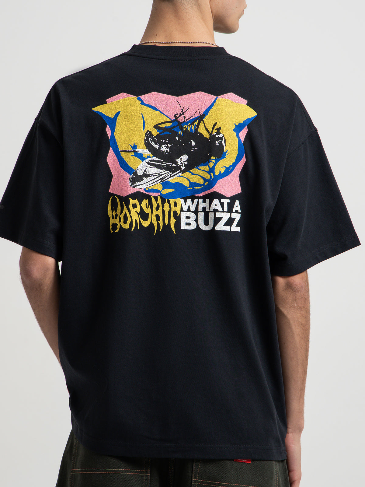 Worship Buzz Off T-Shirt in Washed Black | Washed Black