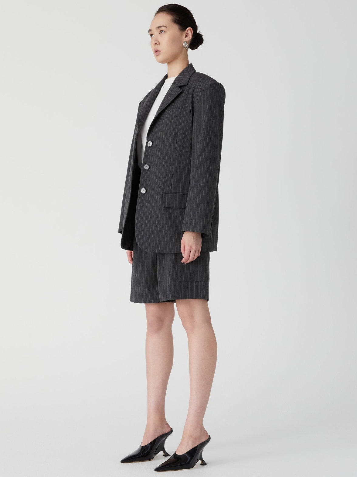 Gabe Blazer in Charcoal Pinstripe