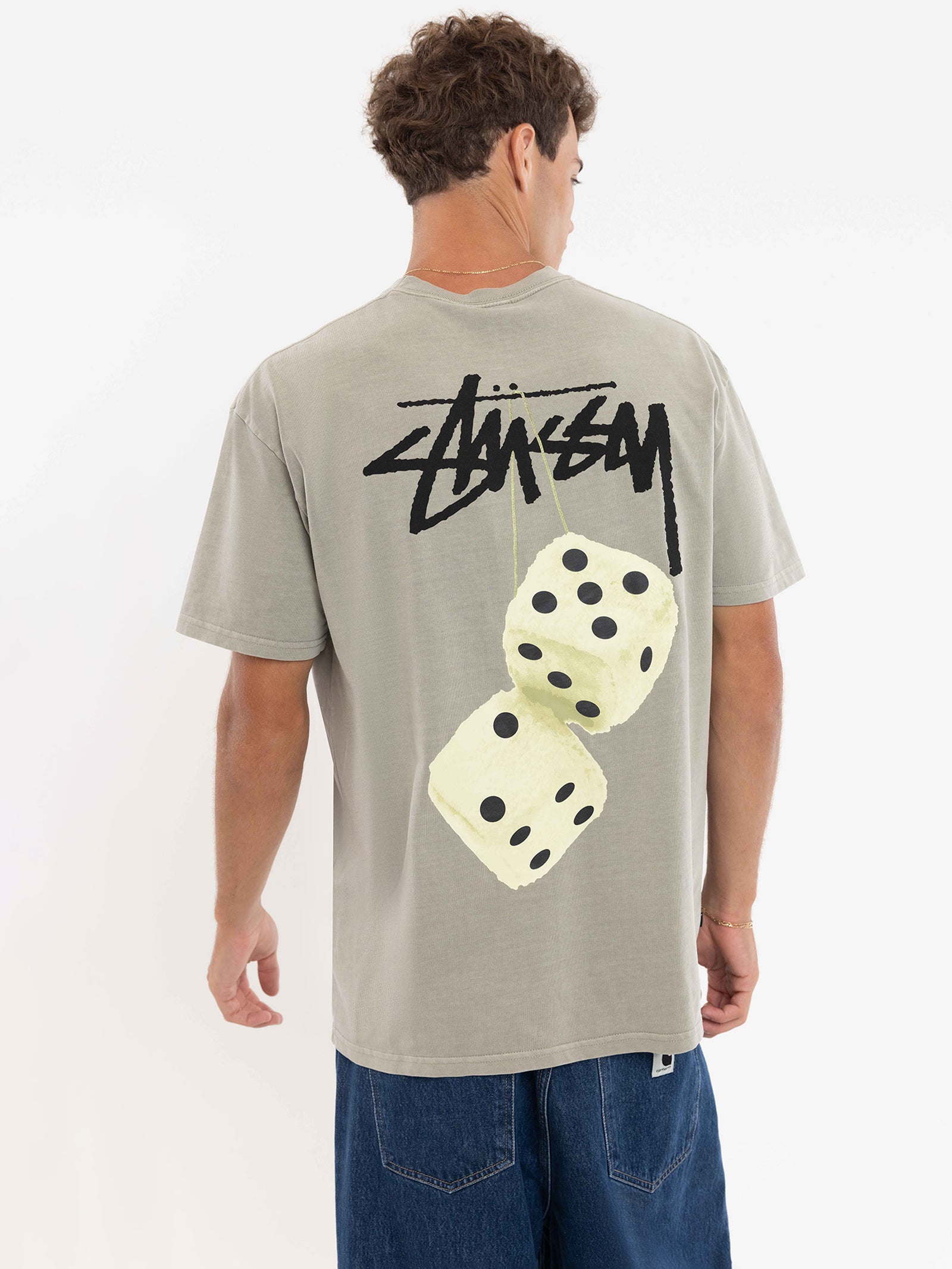 Stussy Fuzzy Dice Heavyweight T-Shirt Pigment olive | Glue Store