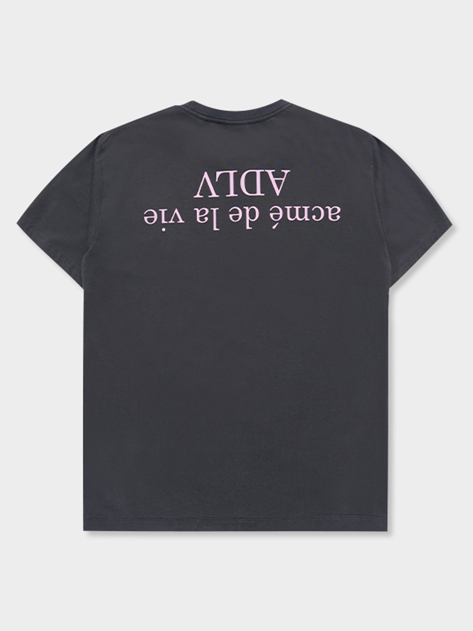 Upside Down Logo Basic Tee In Charcoal