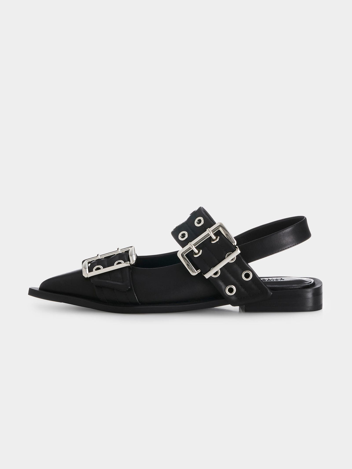 Alias Mae Zia Buckle Sandal | Black Leather