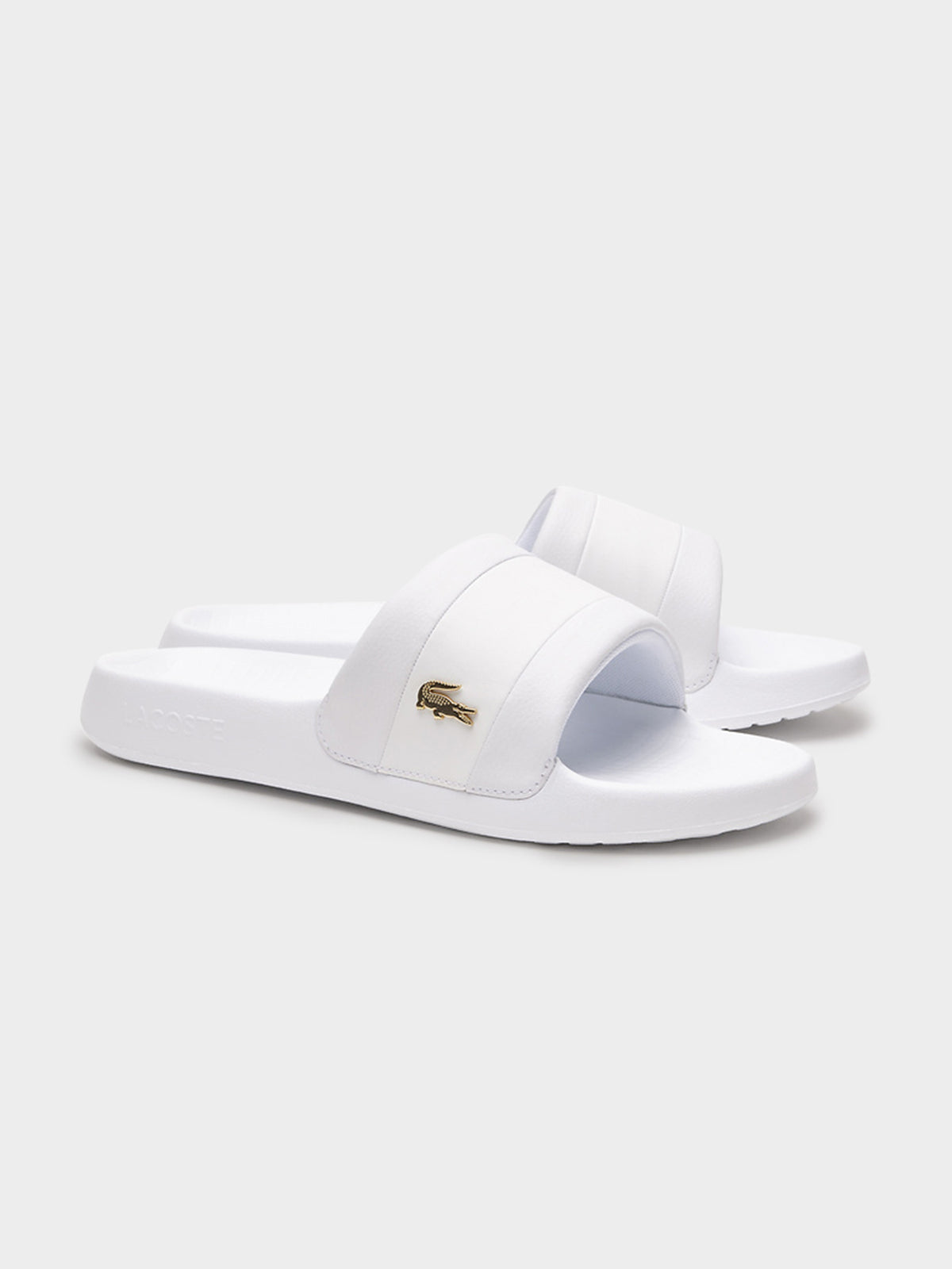 Lacoste Mens Serve Slide Hybrid Slides in White | WHITE