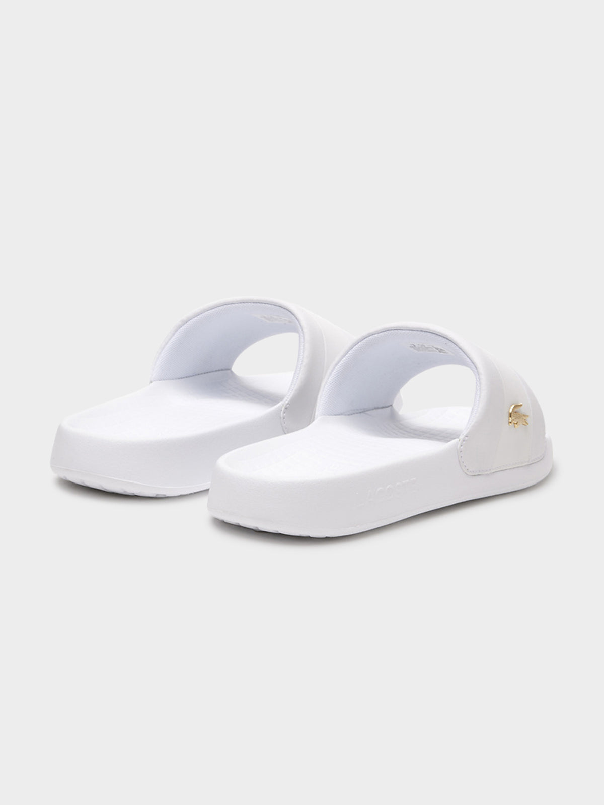 Lacoste Mens Serve Slide Hybrid Slides in White | WHITE