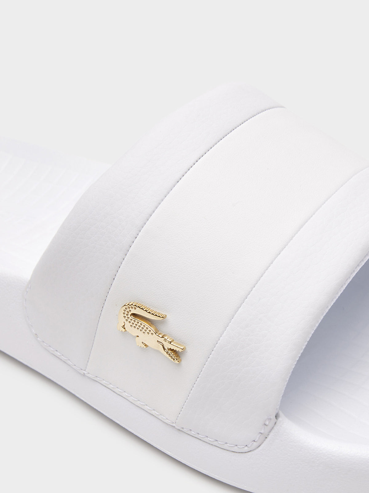 Lacoste Mens Serve Slide Hybrid Slides in White | WHITE