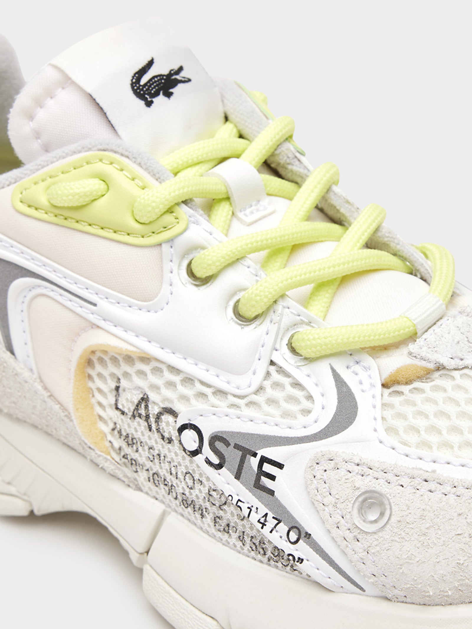 Lacoste Womens L003 Neo Sneakers in White & Yellow | Glue Store