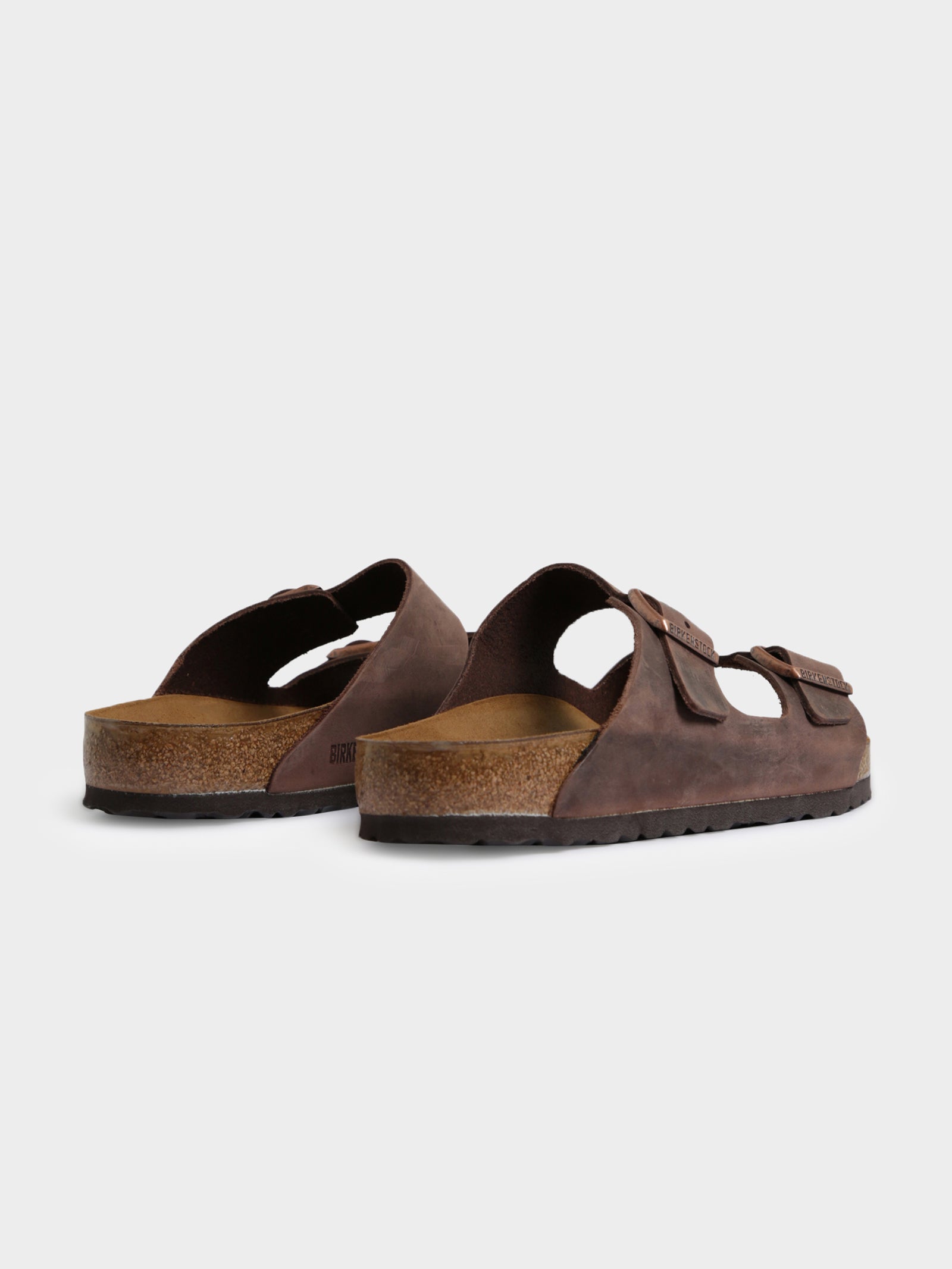 Unisex Arizona Two-Strap Regular Width Sandals in Habana Brown Oiled Leather