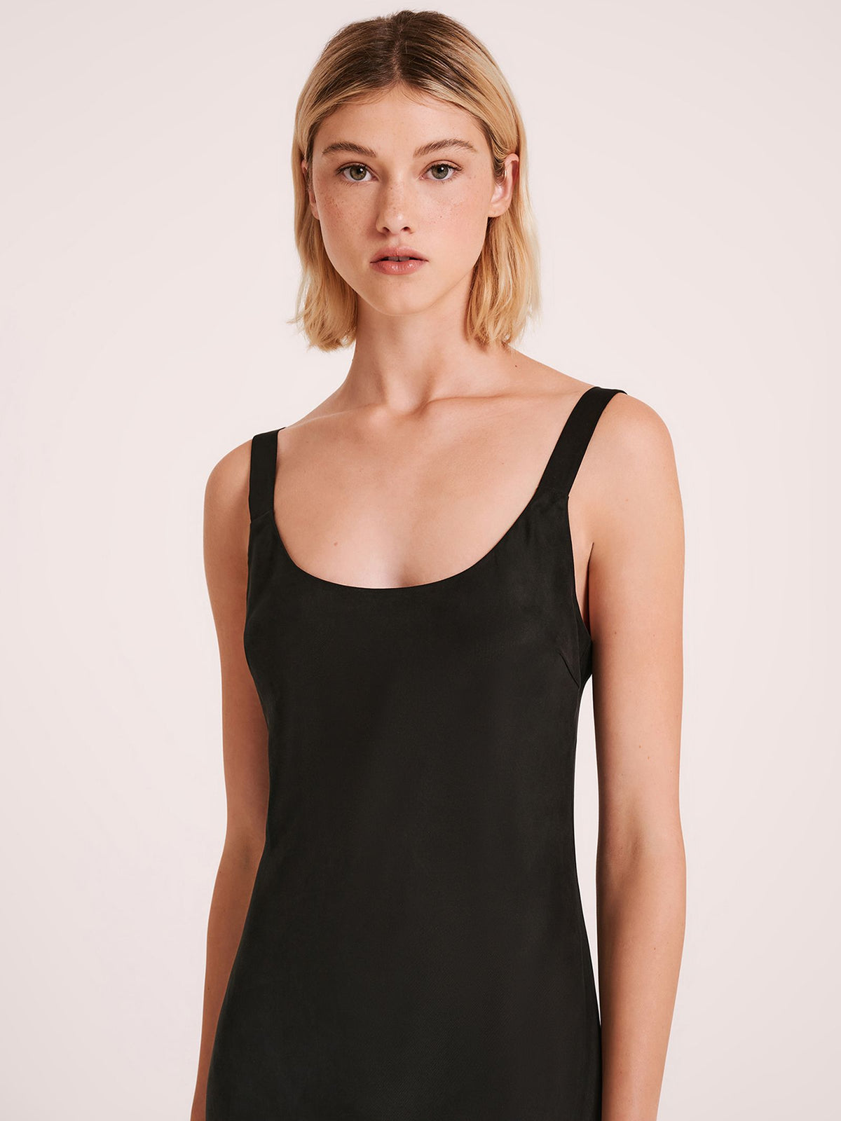 Nude Lucy Ren Cupro Slip Dress | Black