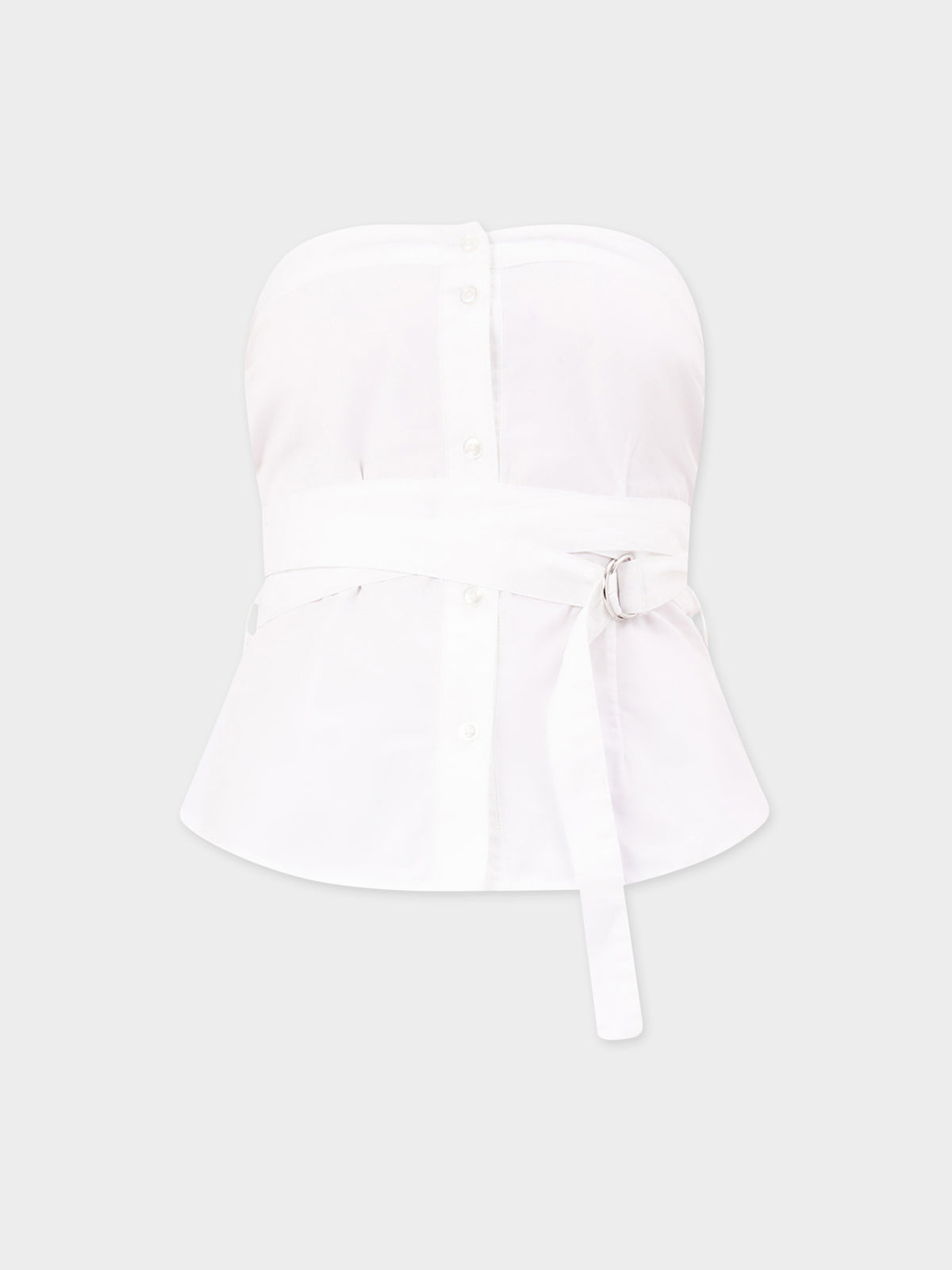 Abrand Strap Bustier Shirt | White