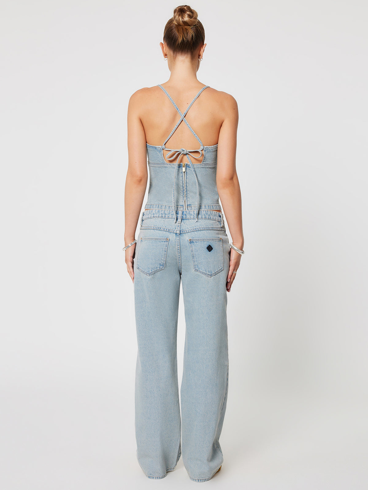 Abrand Heaven Denim Top Dixie In Tint Light Blue | Tint Light Blue