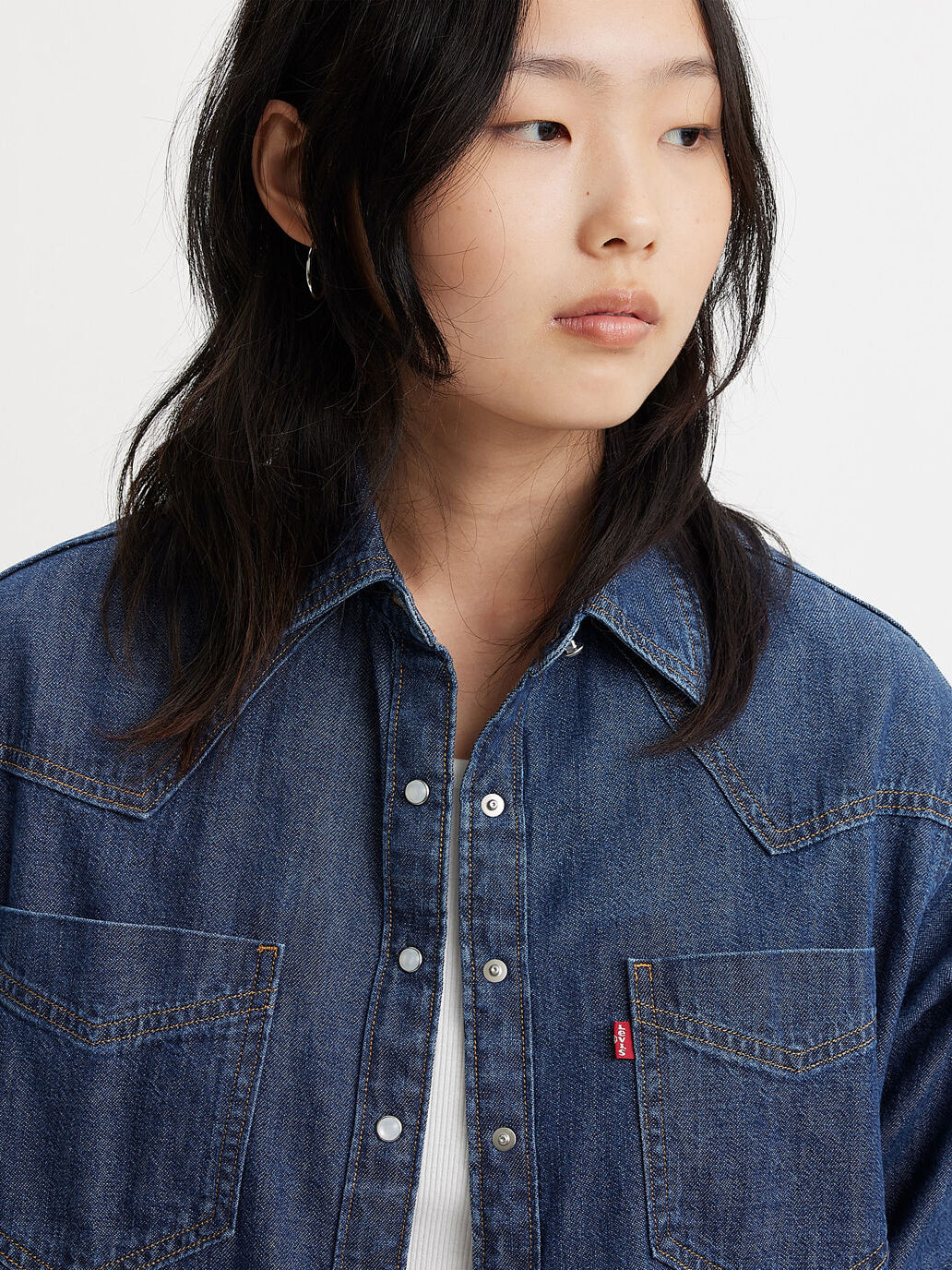 Levis Donovan Western Shirt in Air Space Blue | Denim