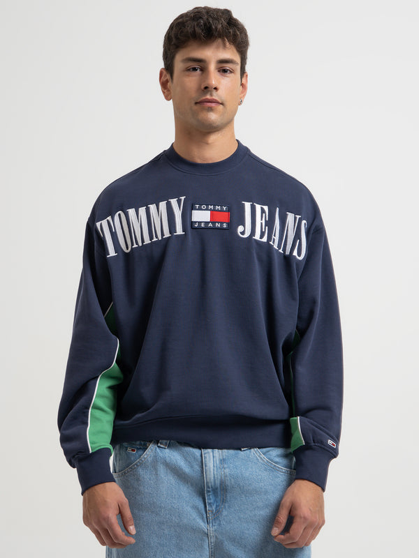 Tommy hilfiger Boxy Archive Crew in Twilight Navy Navy | Glue Store