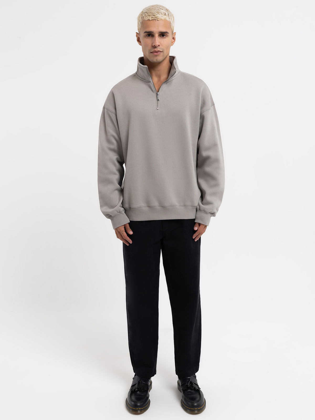 Article One Finley Zip Sweater | Silver