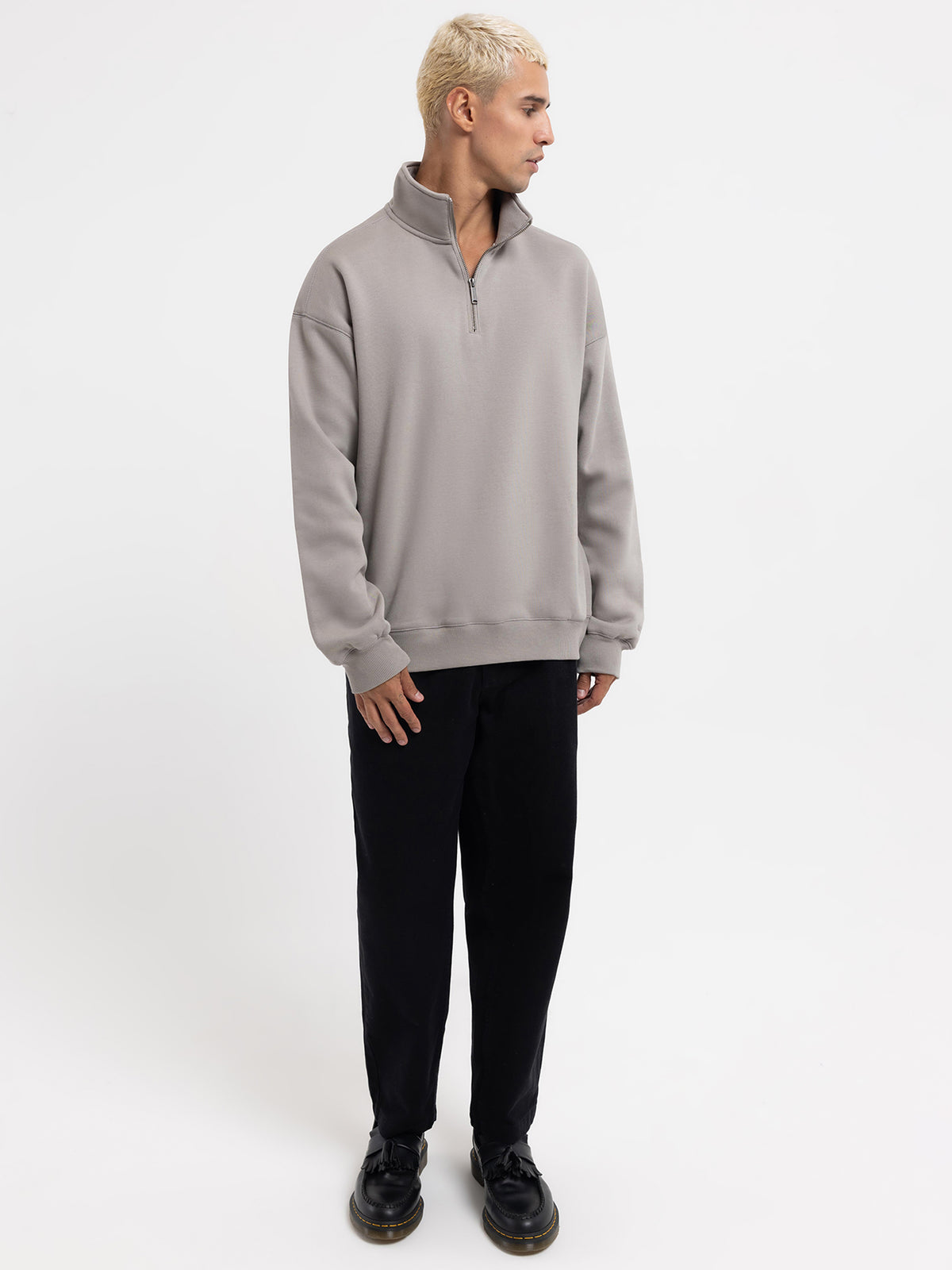 Article One Finley Zip Sweater | Silver