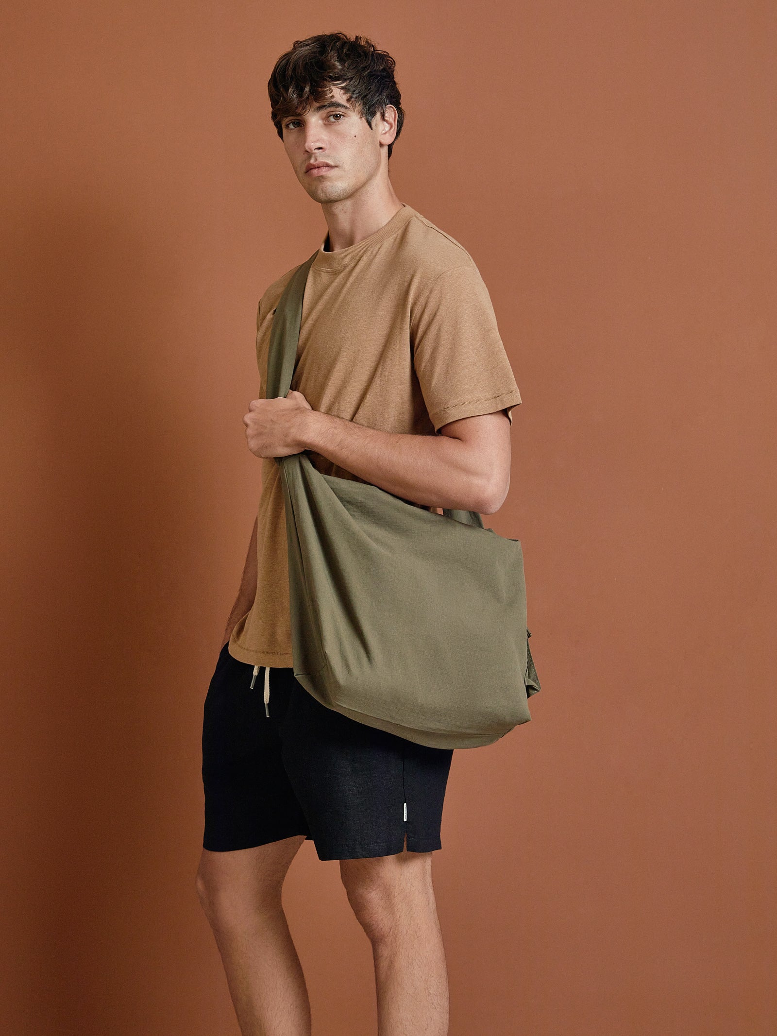 Stock Drawstring Bag in Brown - Glue Store