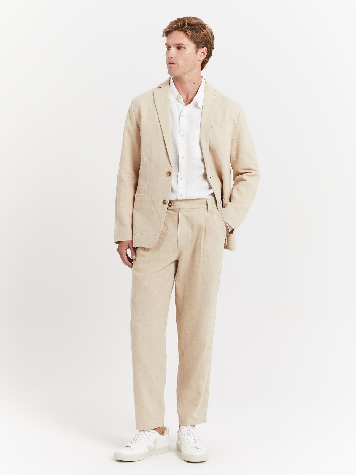 Article One Giles Tailored Pants in Ivory | Ivory