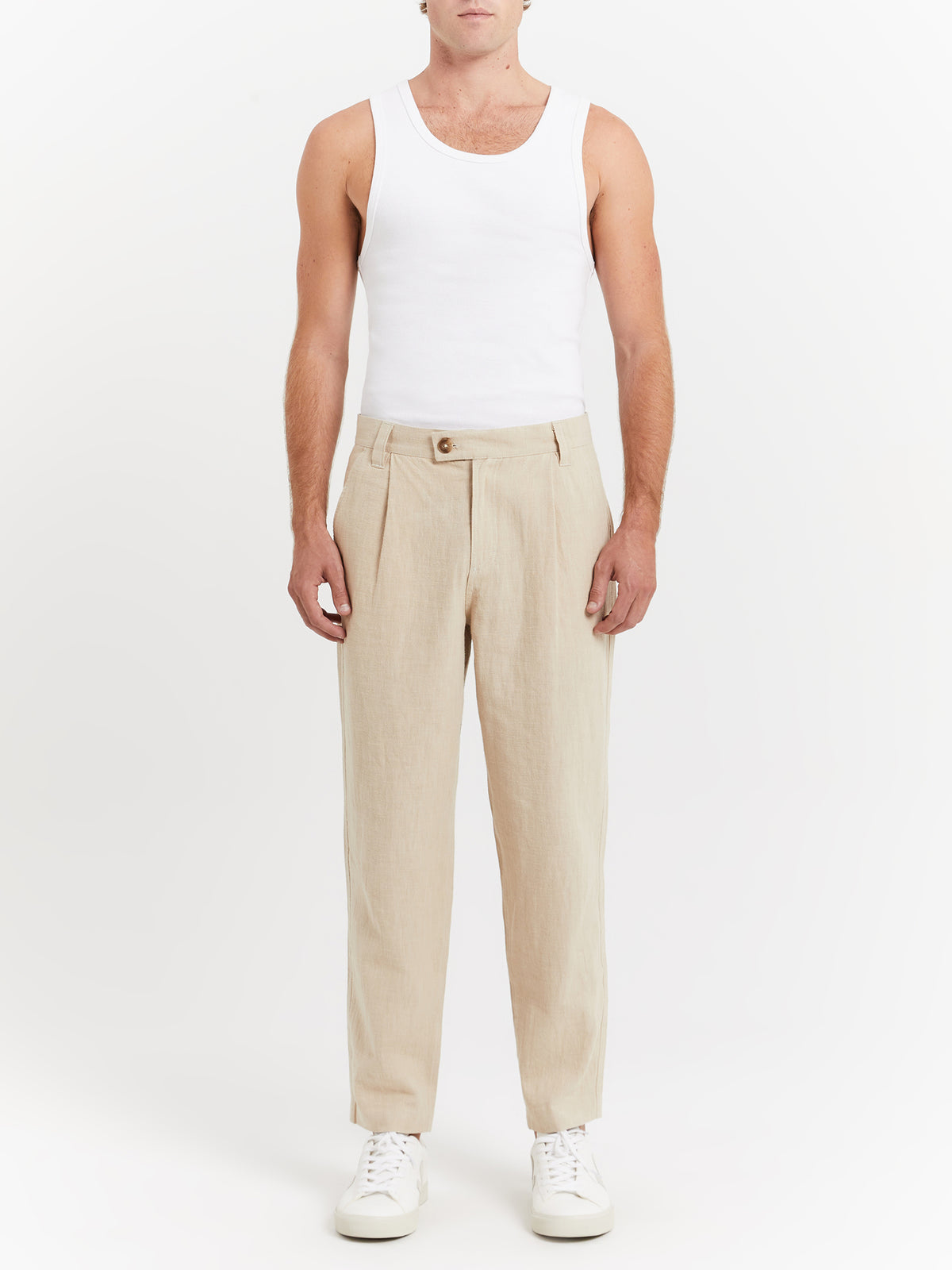 Article One Giles Tailored Pants in Ivory | Ivory