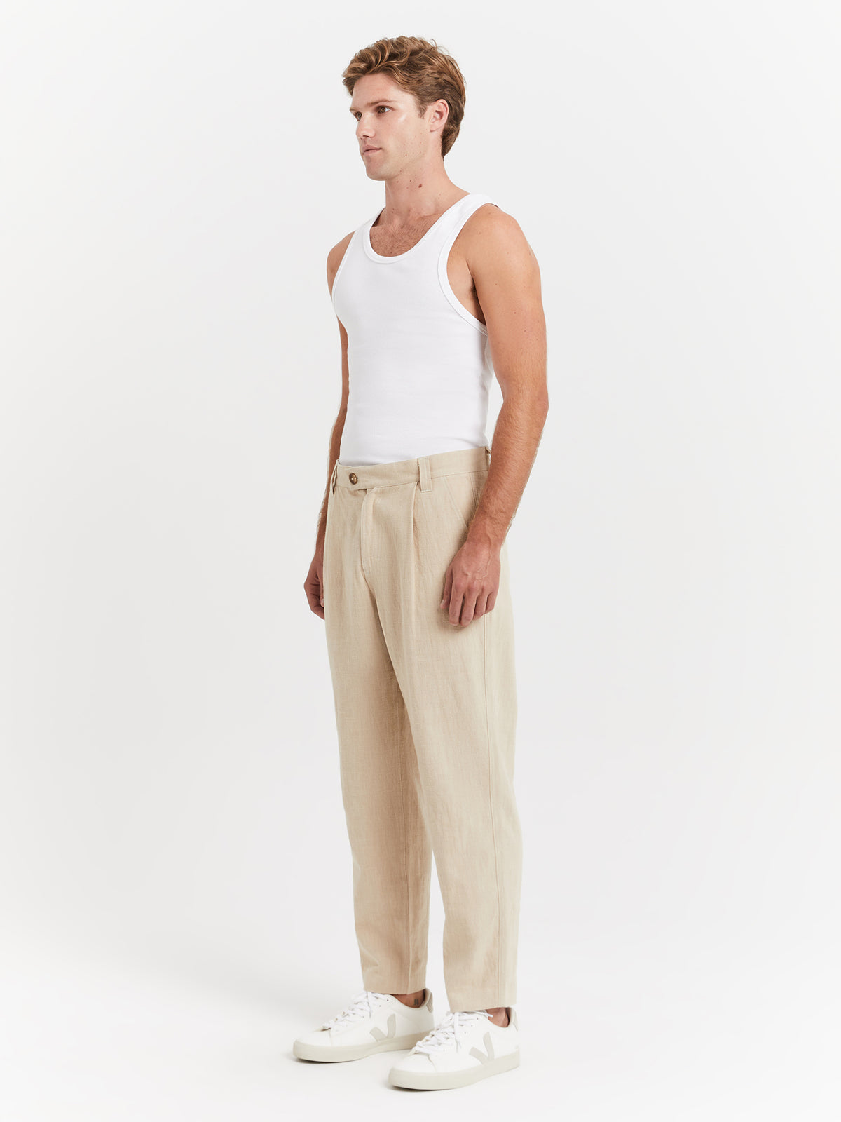 Article One Giles Tailored Pants in Ivory | Ivory