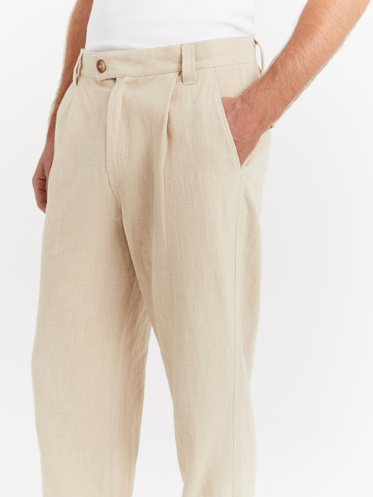 Article One Giles Tailored Pants in Ivory | Ivory