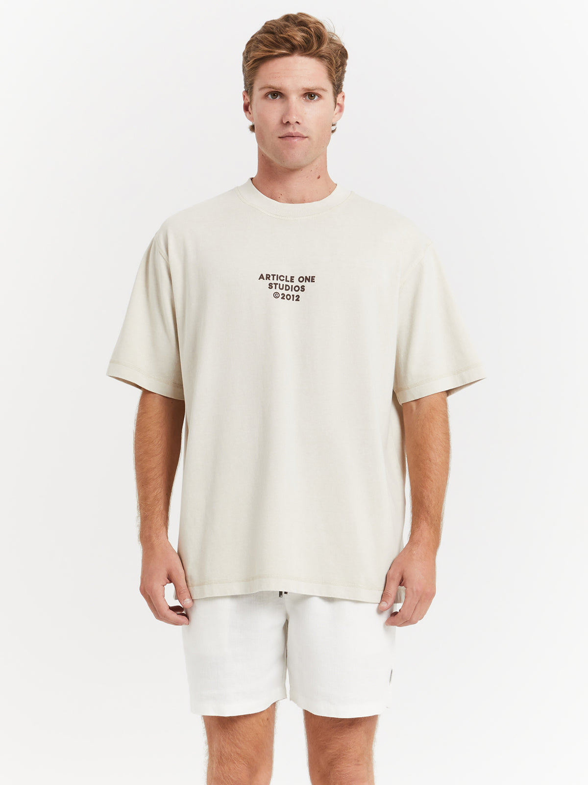 Article One Studio Logo T-Shirt in Pearl | Pearl