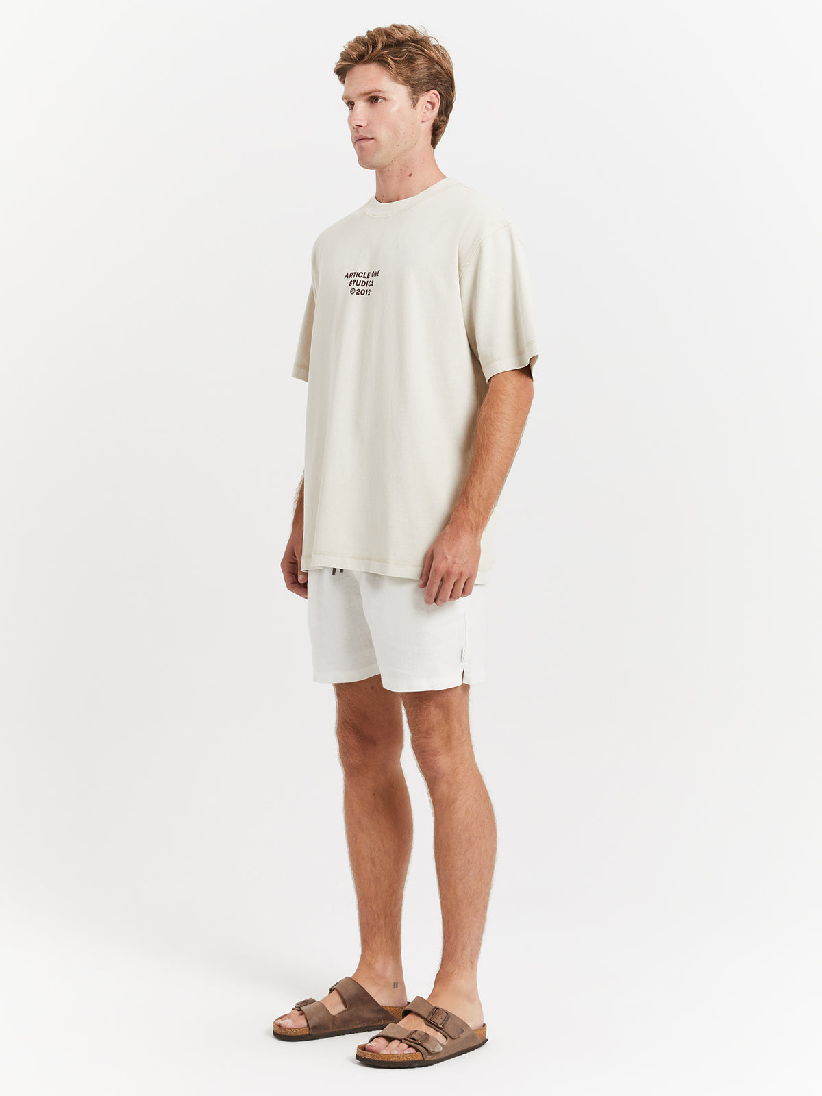 Article One Studio Logo T-Shirt in Pearl | Pearl