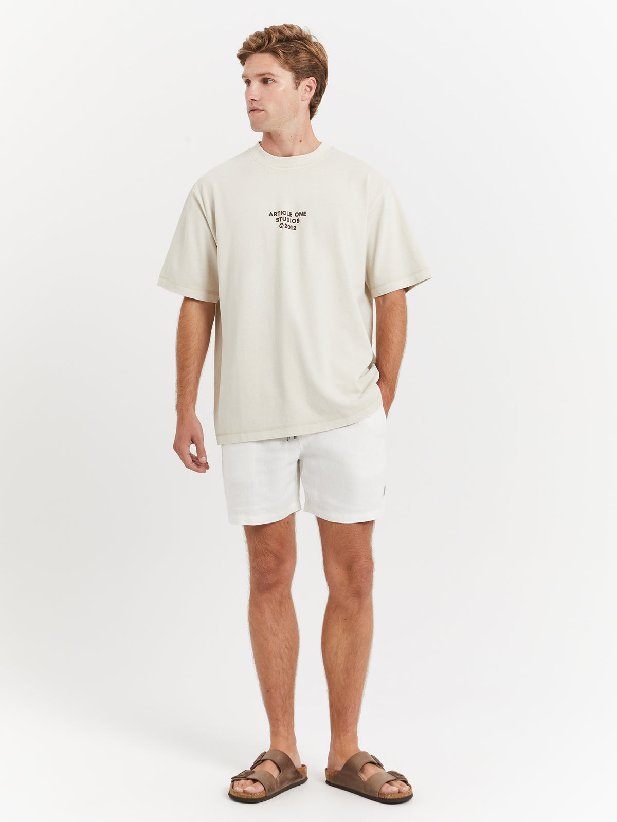 Article One Studio Logo T-Shirt in Pearl | Pearl