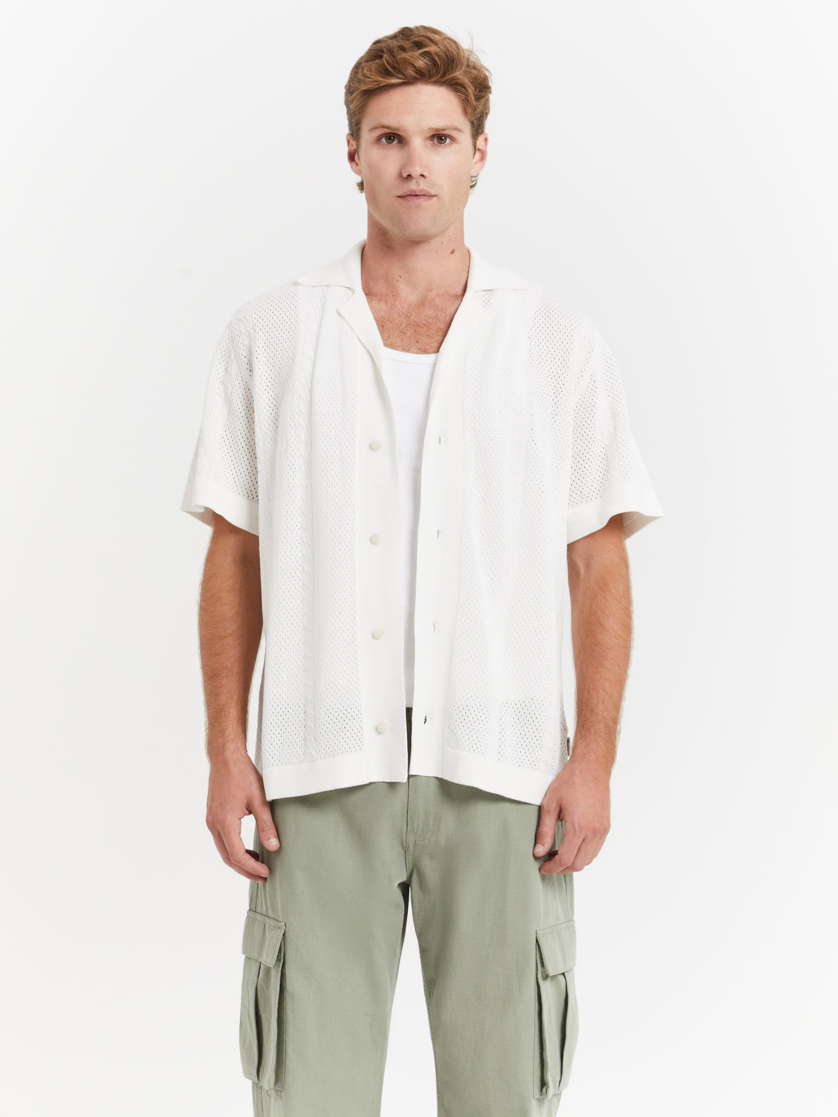 Article One Izaro Knit Shirt in White | White