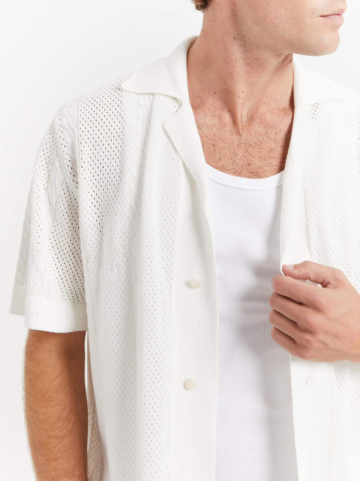 Article One Izaro Knit Shirt in White | White