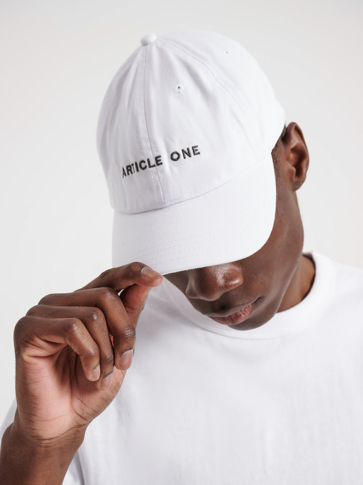 Article One Classic Logo Cap in White | White