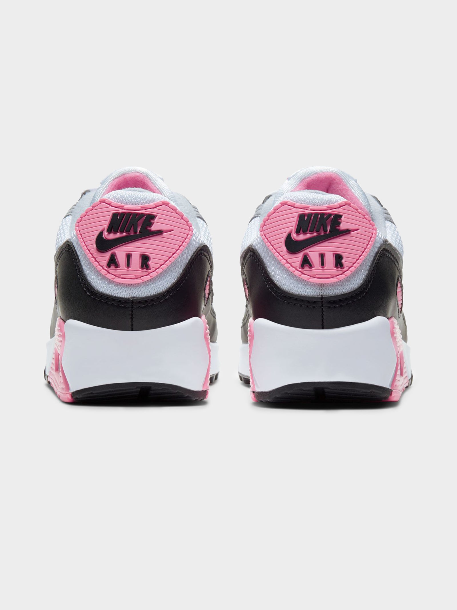 Womens Air Max 90 Sneakers in White, Grey & Rose Pink - Glue Store