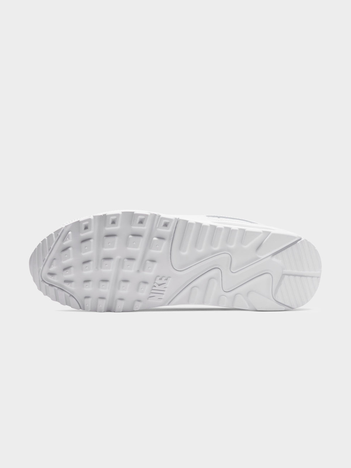 Nike Mens Nike Air Max 90 Sneaker | White/White-White-Wolf Grey