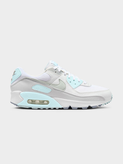 Womens Air Max 90 In White & Glacier Blue