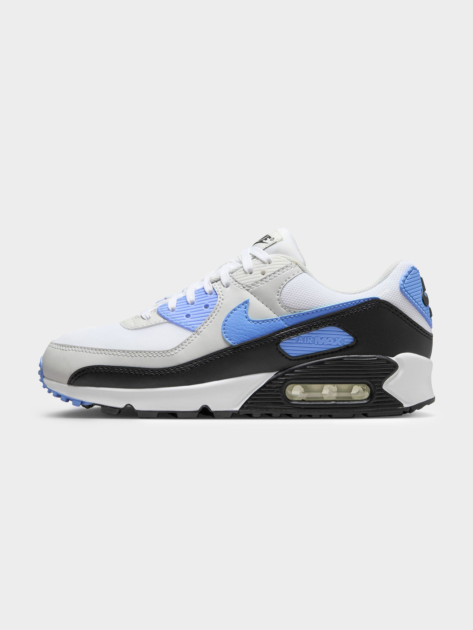 Womens Nike Air Max 90 In White/Blue & Black